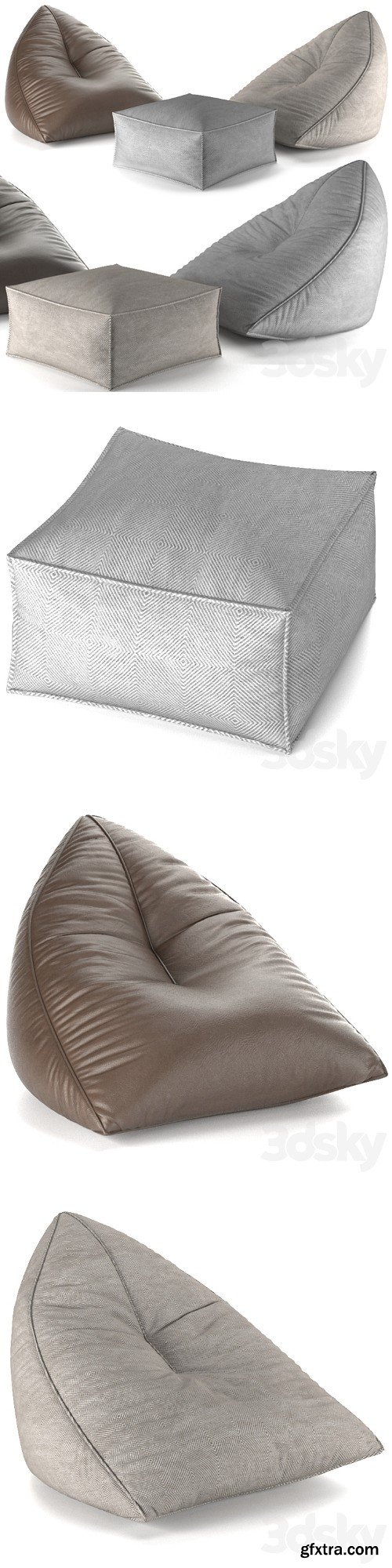 3dsky Pro - Set of poufs SAIL POUF TAUPE