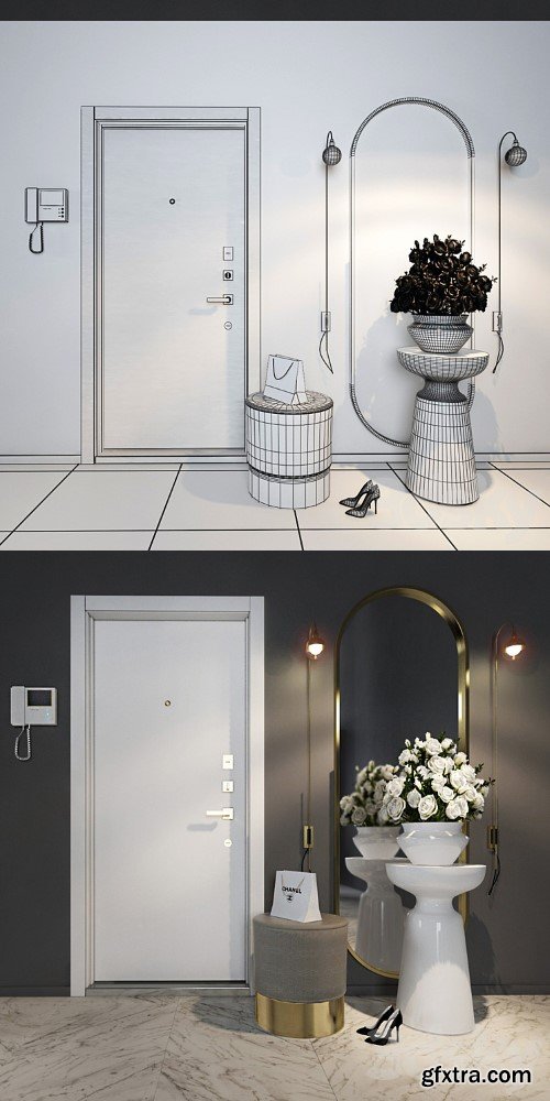 3dsky Pro - Decorative set in the hallway_1