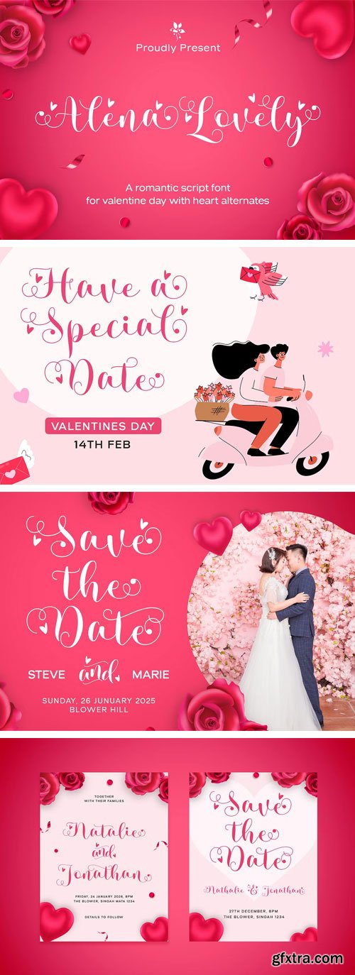 CreativeMarket - Alena Lovely - Romantic Script Font