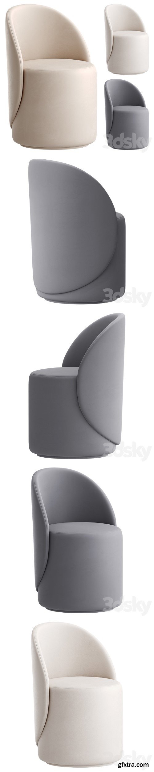 3dsky Pro - Pouf Loreen StoolGroup