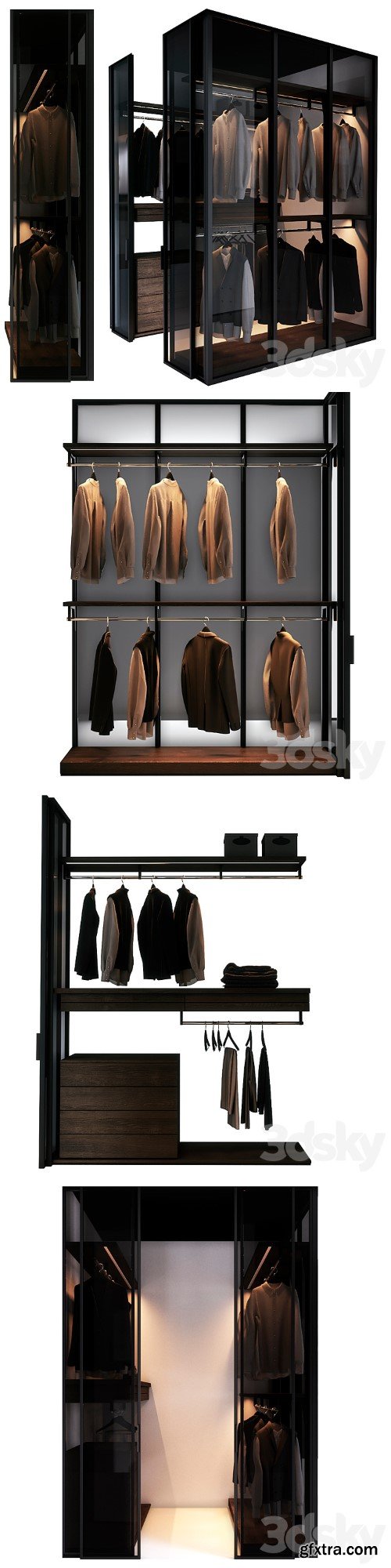 3dsky Pro - Walk in corner wardrobe