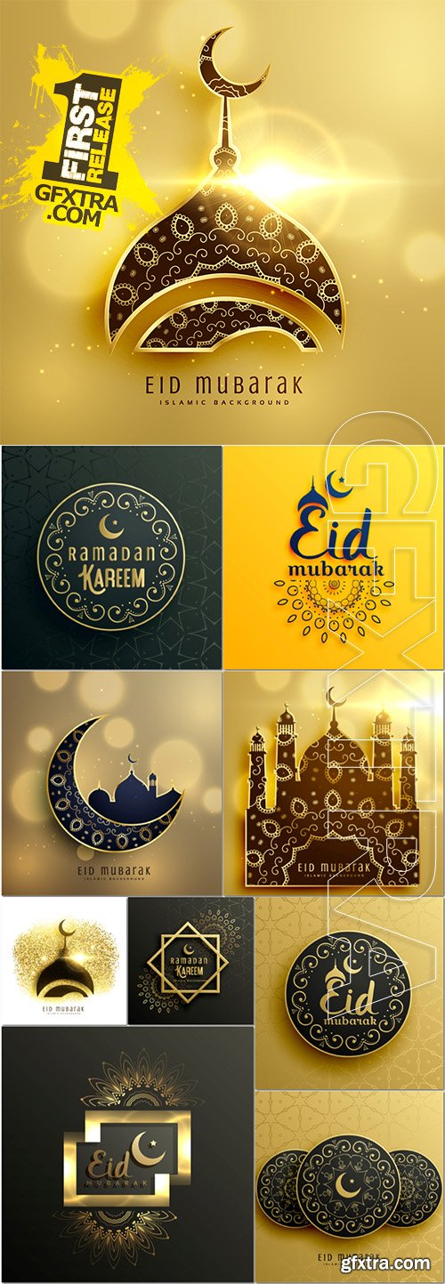 Ramadan Kareem Vector Illustration Set