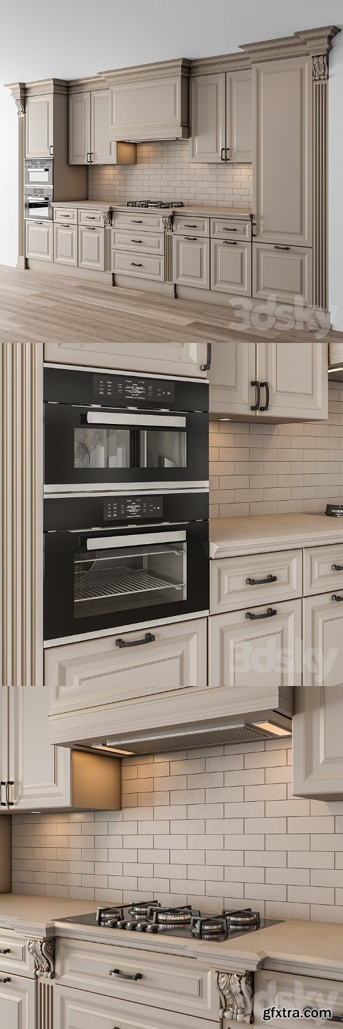 3dsky Pro - Kitchen NeoClassic - Beige 71