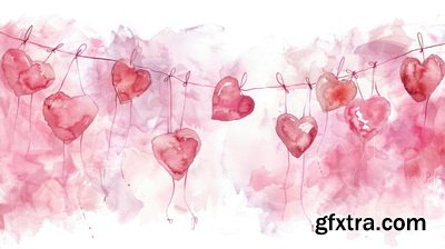 Valentine's Day Background Illustrations with AI 2, 39xJPG
