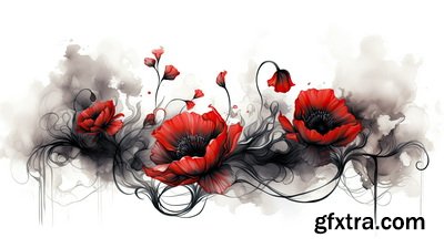 Valentine's Day Background Illustrations with AI 2, 39xJPG