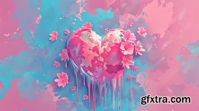 Valentine's Day Background Illustrations with AI 2, 39xJPG