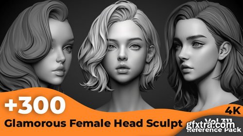 Artstation - Glamorous Female Head Sculpt Reference Images