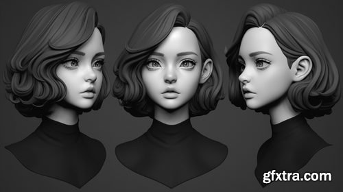Artstation - Glamorous Female Head Sculpt Reference Images