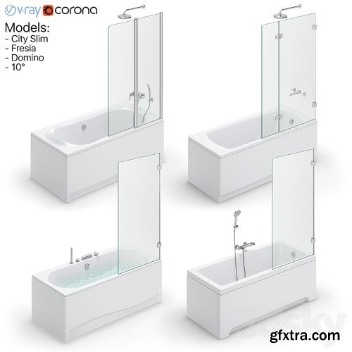 3dsky Pro - Bath set Ravak set 118 (City Slim, Fresia, Domino, 10 °)