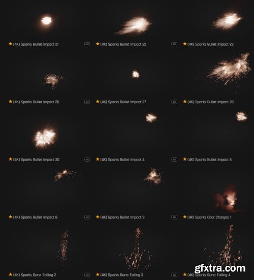 ProductionCrate - Explosions Spark Burst Sweeteners - 262 4K VFX Items ProductionCrate - Explosions Spark Burst Sweeteners - 262 4K VFX Items