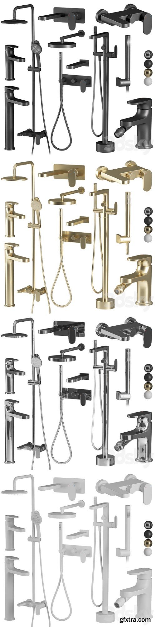 3dsky Pro - Faucets and showers Boheme Specter set