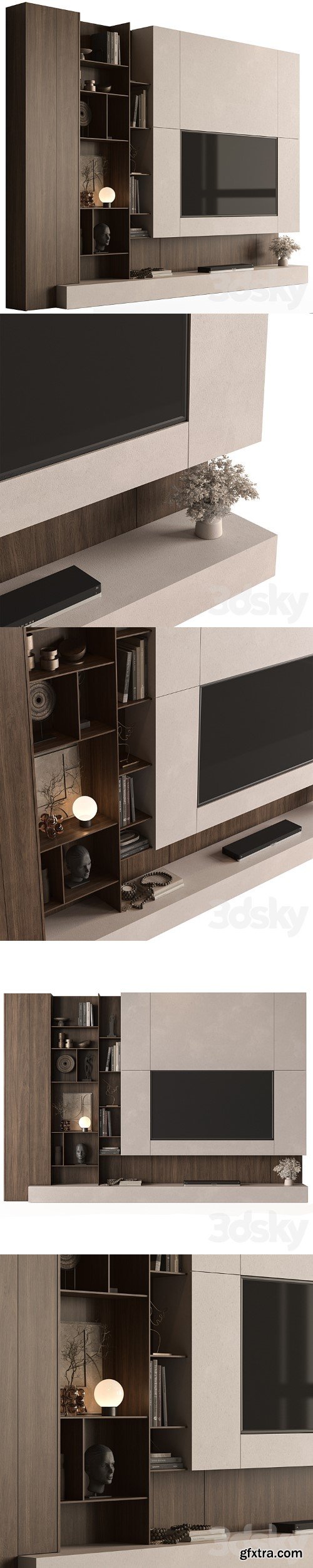 3dsky Pro - TV Wall Wooden - Set 195