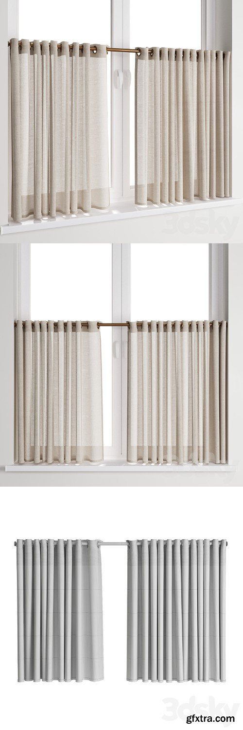 3dsky Pro - Curtain 54/ Short curtains on rings