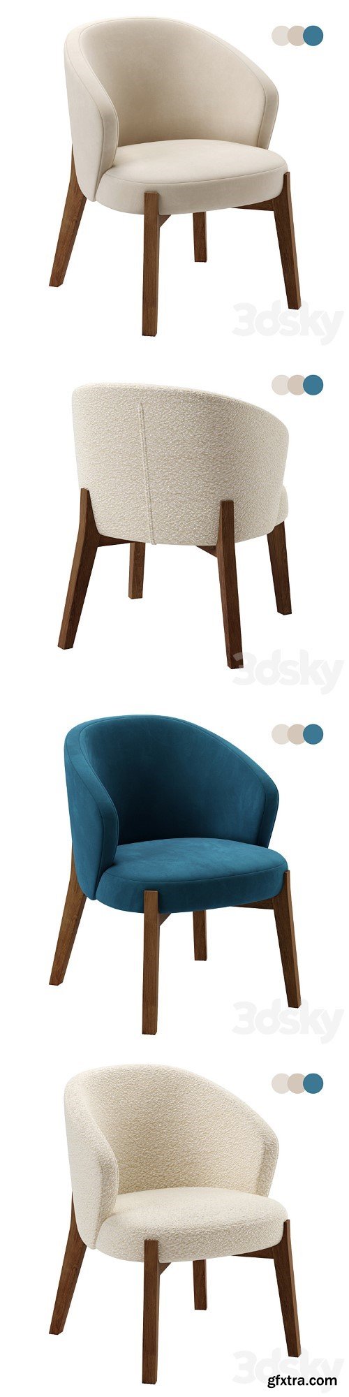 3dsky Pro - Armchair Astoria, Morris Buckle white