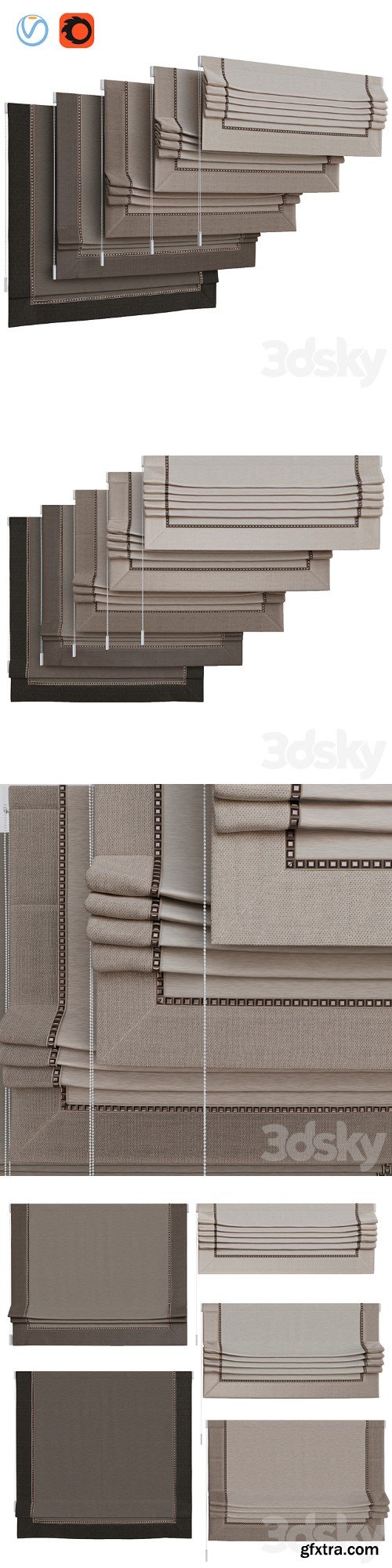 3dsky Pro - Set of Roman blinds 17