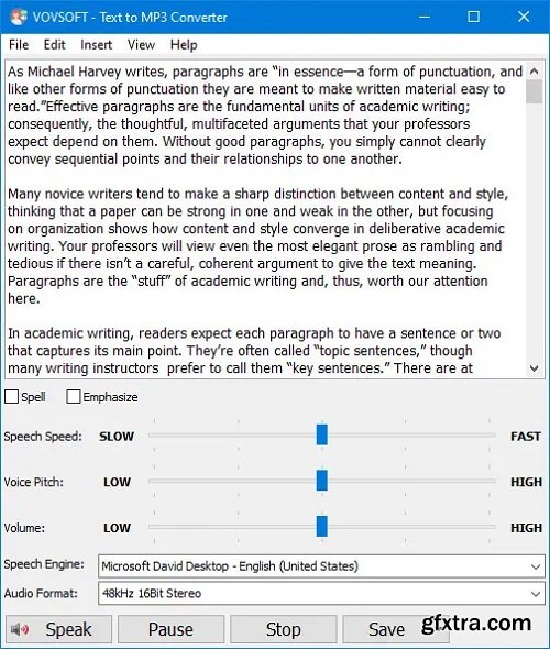 VovSoft Text to MP3 Converter 4.0