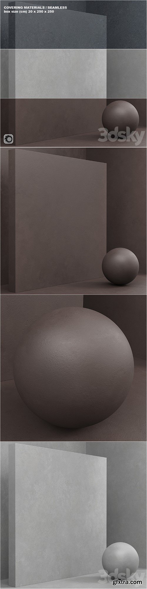 3dsky Pro - Material (seamless) - coating, concrete, plaster set 60