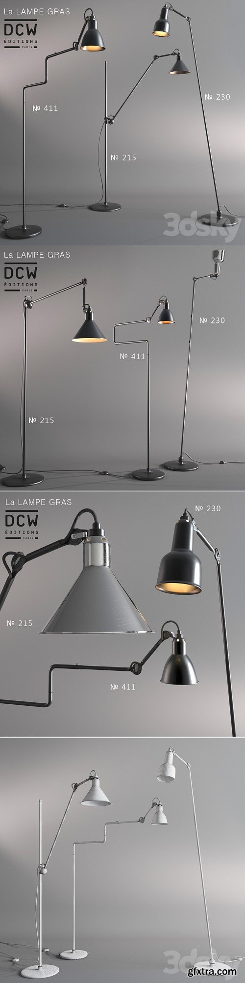 3dsky Pro - A series of floor lamps La Lampe Gras (France)