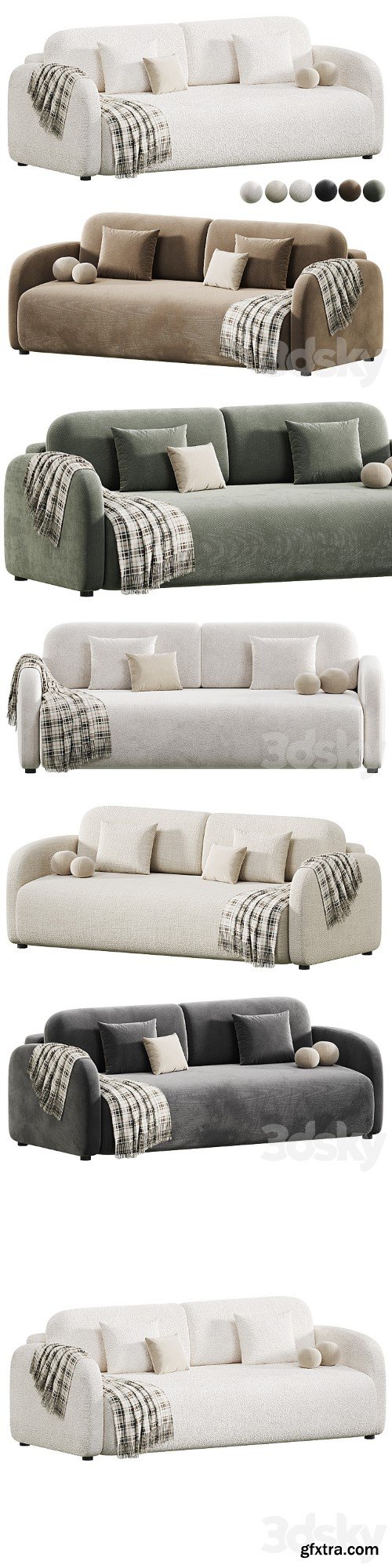 3dsky Pro - Sofa Clymar Velvet Beige