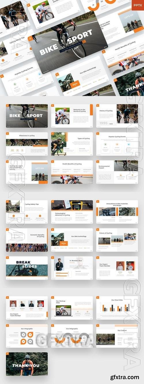 Bike Sport - Cycling PowerPoint template LB3T4JA