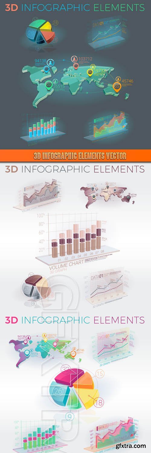 3D Infographic Elements Vector
