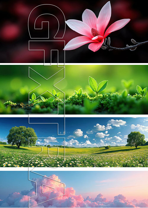 Early Spring Panaromic AI Illustrations 48xJPG