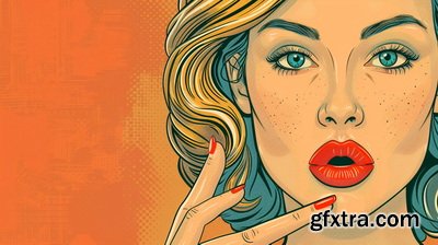 Vintage Style Illustrations of Pretty Womans in 1950's II, 37xJPG