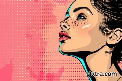 Vintage Style Illustrations of Pretty Womans in 1950's II, 37xJPG