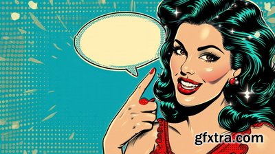 Vintage Style Illustrations of Pretty Womans in 1950's II, 37xJPG