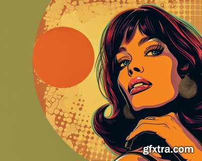 Vintage Style Illustrations of Pretty Womans in 1950's II, 37xJPG