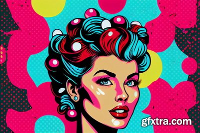 Vintage Style Illustrations of Pretty Womans in 1950's II, 37xJPG