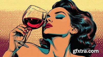 Vintage Style Illustrations of Pretty Womans in 1950's II, 37xJPG