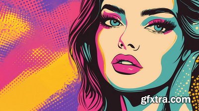 Vintage Style Illustrations of Pretty Womans in 1950's II, 37xJPG