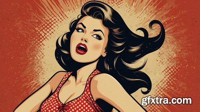 Vintage Style Illustrations of Pretty Womans in 1950's II, 37xJPG