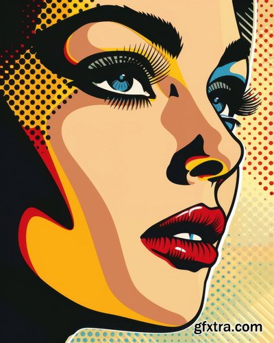 Vintage Style Illustrations of Pretty Womans in 1950's II, 37xJPG