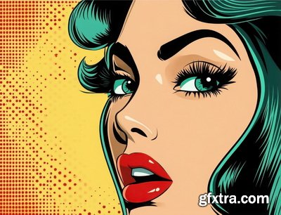 Vintage Style Illustrations of Pretty Womans in 1950's II, 37xJPG