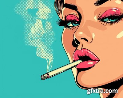 Vintage Style Illustrations of Pretty Womans in 1950's II, 37xJPG
