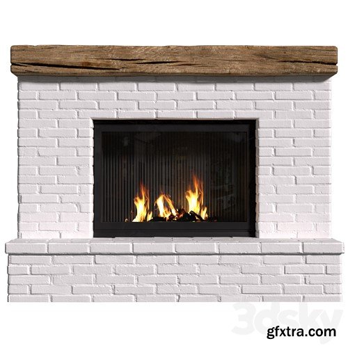 3dsky Pro - Provence style fireplace.Brick Fireplace in Country style.Rustic Farmhouse fireplace