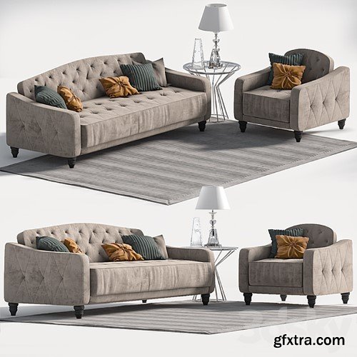 3dsky Pro - Novogratz Vintage Tufted Sofa Sleeper II
