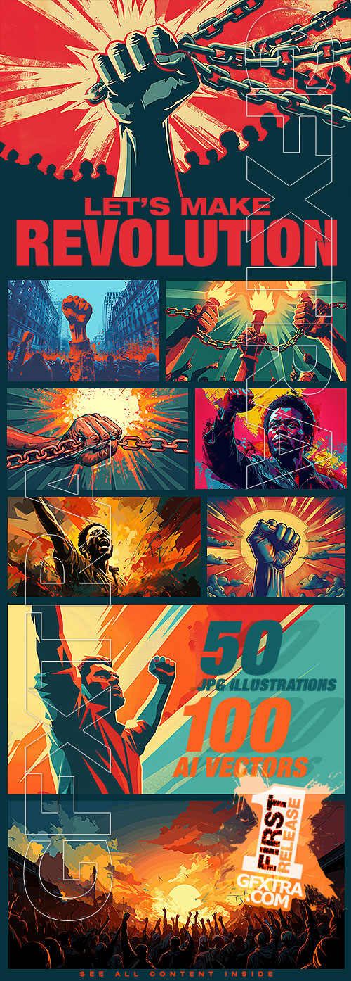 Let's Make Rovolution 100xAI, 50xJPG Illsutrations