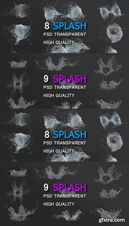 Water splash transparent