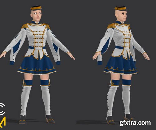 Artstation - Anime style outfit 2. Marvelous Designer/Clo3d project + OBJ