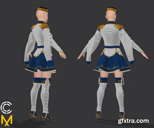 Artstation - Anime style outfit 2. Marvelous Designer/Clo3d project + OBJ