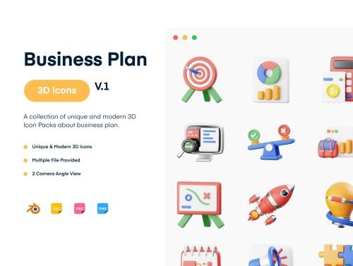 'Business Plan 3D Icon'