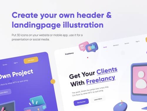 'Freelancy - Freelance 3D Icon Set'