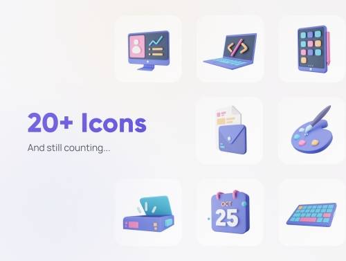 'Freelancy - Freelance 3D Icon Set'