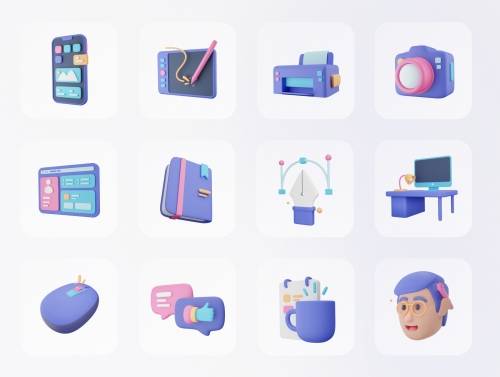 'Freelancy - Freelance 3D Icon Set'