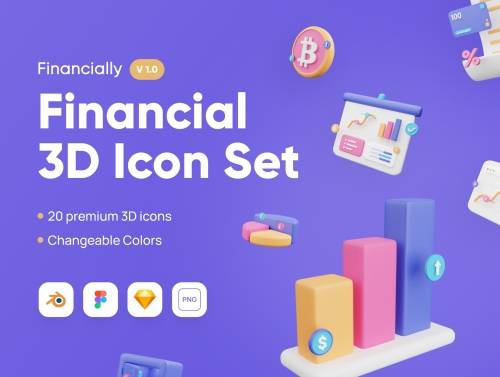 'Financially - Financial 3D Icon Set'