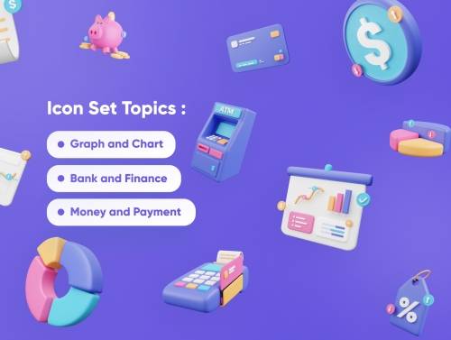 'Financially - Financial 3D Icon Set'