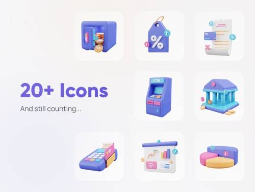 'Financially - Financial 3D Icon Set'